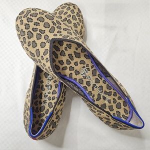 Rothy's Flat Rounded Toe Cheetah, Size 9.5 Washable Sustainable Animal Print